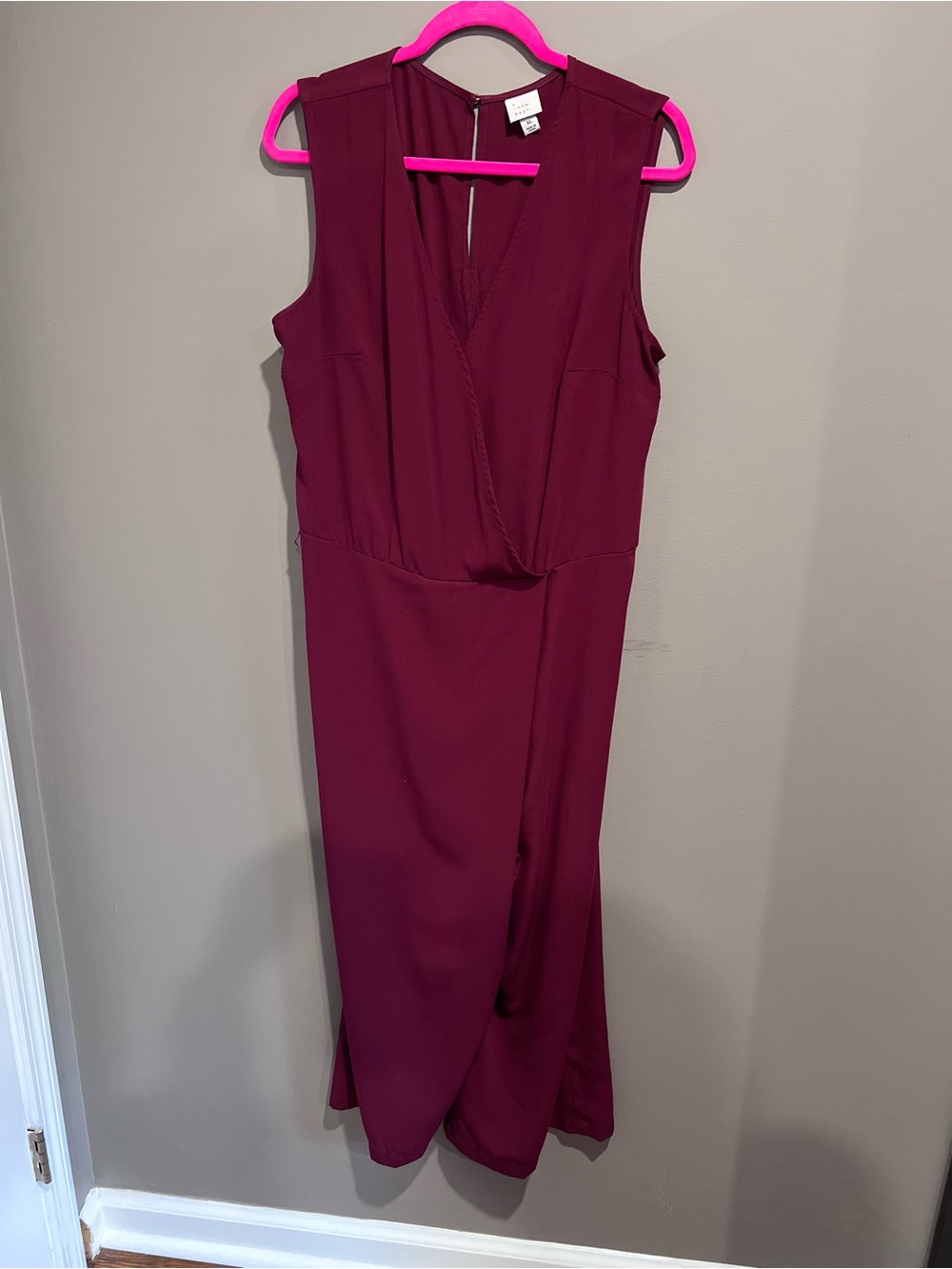 a new day Sleeveless Wrap Midi Dress in Deep Burgundy